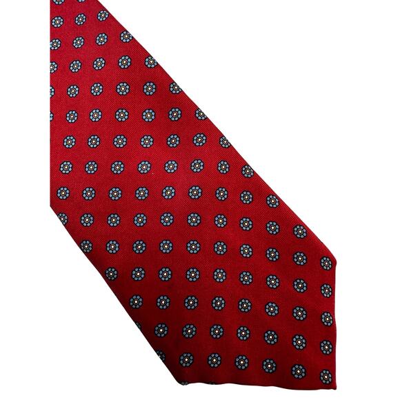 Vintage Pair of Red Lands End Silk Neckties - Picture 4 of 4